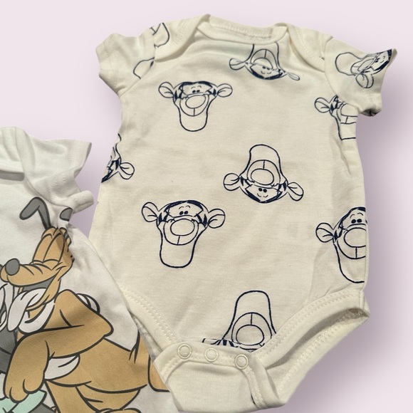Disney Baby Mickey Mouse And Tigger Bodysuit Set - Cream and Blue 3/6 Mon - Picture 5 of 13